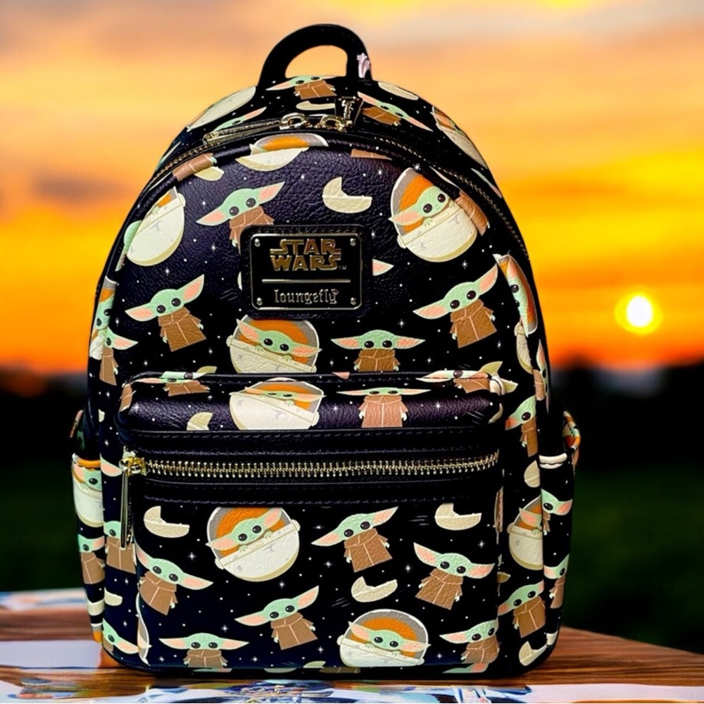 Star Wars Mandalorian Grogu All Over
Print Loungefly Backpack NWT